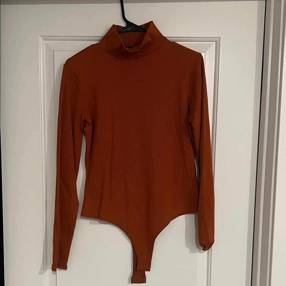 Lulu's Terracotta High Neck Bodysuit
